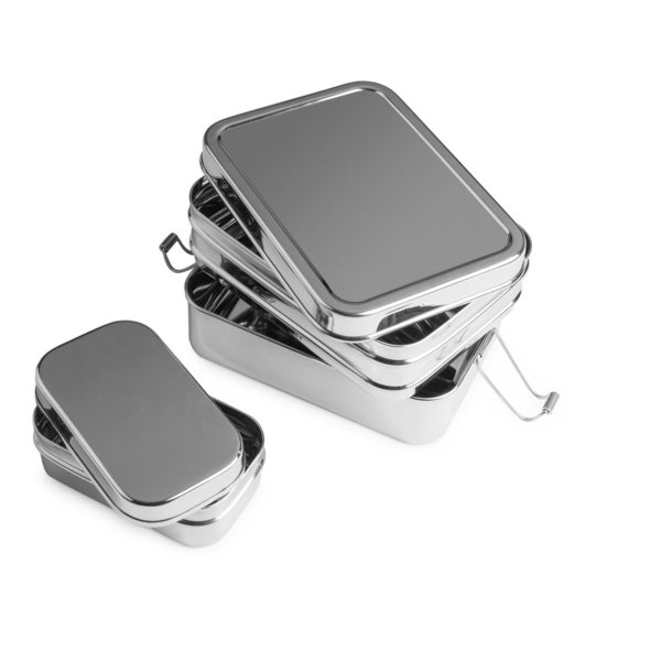 Brotzeit Lunchboxen 3in1 Three-in-one Brotdose Jausenbox aus Edelstahl 100% BPA frei fest verschlies